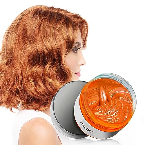 Temporäre Haarfarbe, Haarfarbe Wachs Orange Haarfärbemittel Wachs, Natürliche Frisur Pomade für Party, Cosplay & Halloween (Orange) von Bituforu