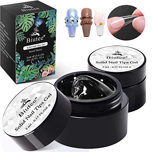 Solid Nail Tips Gel Nail Art Gel Paint Solid Patch Glue für die professionelle Nagelverlängerung künstliche Fingernägel tipkleber(5 g * 2) von Biutee