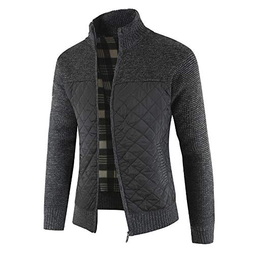 Biutimarden Strickjacke Mit Fleece-Innenseite Reißverschluss Lang Ärmel Jacke und Herren Strickjacke Cardigan Winter (Schwarz, L) von Biutimarden