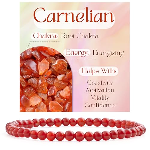 Bivei Karneol - energetisierend Kristall Armband für Frauen 4mm Perlen Halbedelstein Natürlicher Stein Dehnbarer Elastischer Schmuck Yoga Geschenke Bivei Karneol - energetisierend Kristall Armband für Frauen 4mm Perlen Halbedelstein Natürlicher Stein Dehnbarer Elastischer Schmuck Yoga Geschenke von Bivei