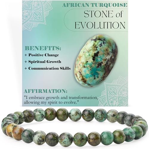 Bivei Afrikanischer Türkis - Entwicklung - Perlenarmband für Frauen 6mm Halbedelstein dehnbarer elastischer Schmuck Yoga Geschenke von Bivei