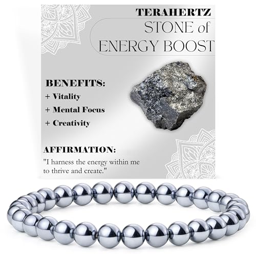 Bivei Terahertz - Energieschub - Perlenarmband für Frauen 6mm Halbedelstein dehnbarer elastischer Schmuck Yoga Geschenke von Bivei