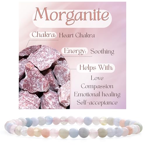 Bivei Morganit - Beruhigend Kristall Armband für Frauen 4mm Perlen Halbedelstein Natürlicher Stein Dehnbarer Elastischer Schmuck Yoga Geschenke Klein Bivei Morganit - Beruhigend Kristall Armband für Frauen 4mm Perlen Halbedelstein Natürlicher Stein Dehnbarer Elastischer Schmuck Yoga Geschenke Klein von Bivei