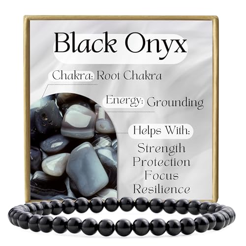 Bivei Schwarzer Onyx - Erdung Kristall Armband für Frauen 4mm Perlen Halbedelstein Natürlicher Stein Dehnbarer Elastischer Schmuck Yoga Geschenke Bivei Schwarzer Onyx - Erdung Kristall Armband für Frauen 4mm Perlen Halbedelstein Natürlicher Stein Dehnbarer Elastischer Schmuck Yoga Geschenke von Bivei
