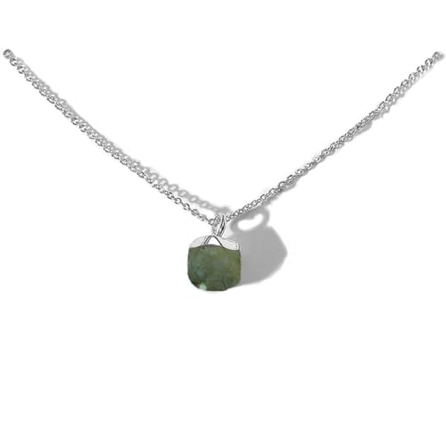 Bixorp Labradorit Chakra Halskette - Edelstein Anhänger Geschenk - 925 Sterling Silber Solarplexuschakra Edelstahlkette von Bixorp