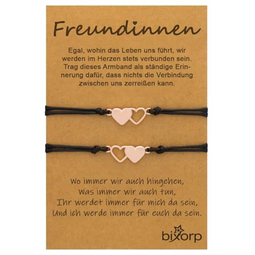 Bixorp Freundschaftsarmband für 2 mit Herz-Anhängern Roségold - BFF Armband für Mädchen & Damen - Ideales Geburtstagsgeschenk für die beste Freundin Bixorp Freundschaftsarmband für 2 mit Herz-Anhängern Roségold - BFF Armband für Mädchen & Damen - Ideales Geburtstagsgeschenk für die beste Freundin von Bixorp