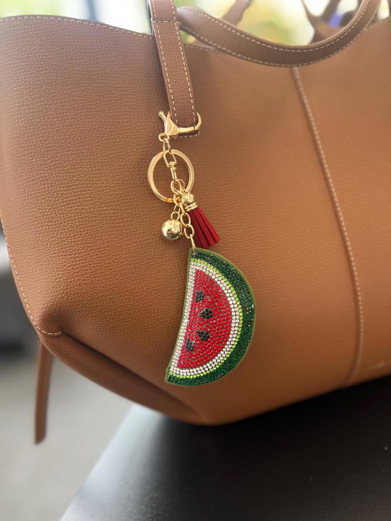 Schlüsselanhänger Wassermelone - Handgemacht Mit Strasssteinen Schlüsselanhänger Wassermelone - Handgemacht Mit Strasssteinen von BiyaDesign