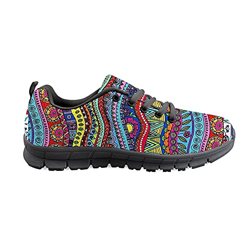 Biyejit African Element Pattern Damen Sneaker Bequeme Outdoor Walking Running Sportschuhe für Teen Girls von Biyejit