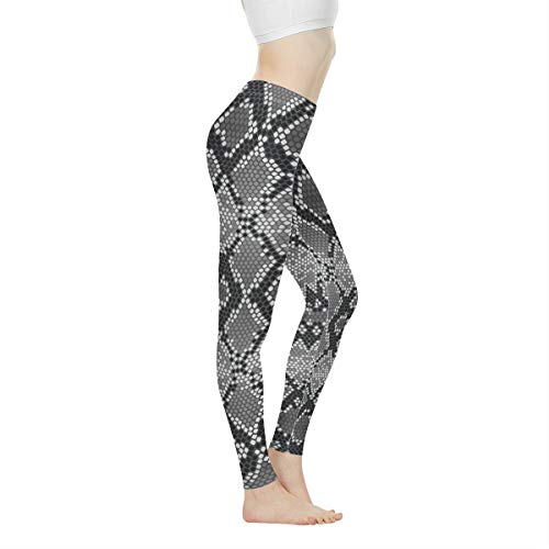 Biyejit Damen-Leggings, Yogahose mit hohem Taillenbund, Workout-Leggings, Schlangenleder-Optik, L von Biyejit