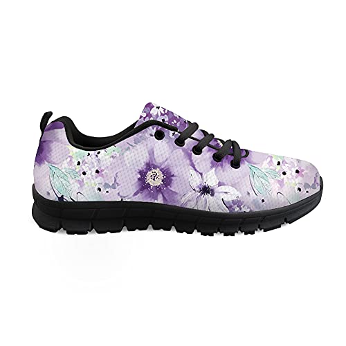 Biyejit Damen-Sneaker mit Blumendruck, Bequeme Outdoor-Walking-Laufsportschuhe für Teenager-Mädchen von Biyejit