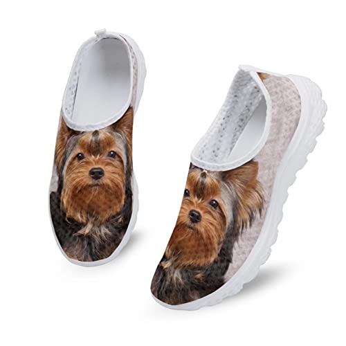 Biyejit Damen-Wasserschuhe zum Reinschlüpfen für Dusche, Outdoor, Schwimmbad, Strand, Fluss, Süßer Yorkie Terrier, 39 EU von Biyejit