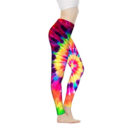 Biyejit Damen-Leggings, Yogahose mit hohem Taillenbund, Workout-Leggings, Batik, L von Biyejit