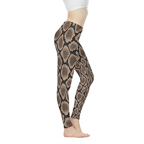 Biyejit Damen-Leggings, Yogahose mit hohem Taillenbund, Workout-Leggings, Schlangenhaut-Pythonhaut, L von Biyejit