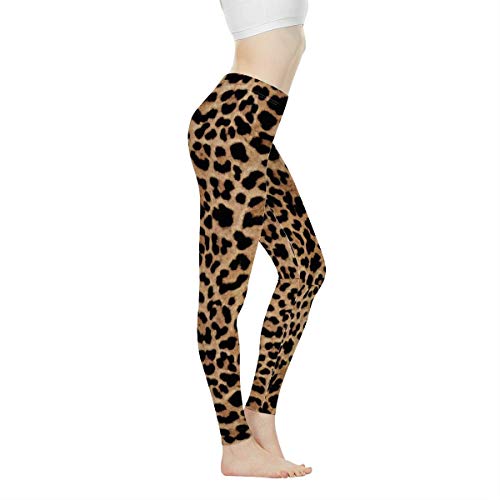 Biyejit Damen-Leggings, Yogahose mit hohem Taillenbund, Workout-Leggings, leopardenmuster, L von Biyejit