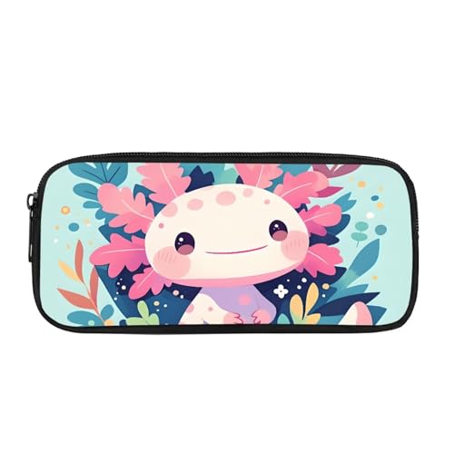 Biyejit Federmäppchen für Kinder, Schreibwaren, Pinsel-Organizer, Kulturbeutel, Schreibwarenbeutel, Cartoon Axolotl, Einheitsgröße von Biyejit