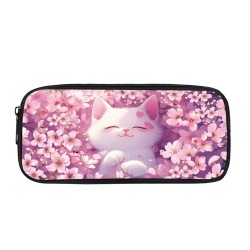 Biyejit Federmäppchen für Kinder, Schreibwaren, Pinsel-Organizer, Kulturbeutel, Schreibwarenbeutel, Katzendesign, Einheitsgröße von Biyejit