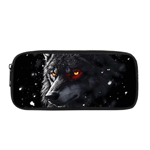 Biyejit Federmäppchen für Kinder, Schreibwaren, Pinsel-Organizer, Kulturbeutel, Schreibwarenbeutel, coole Wolf, Einheitsgröße von Biyejit