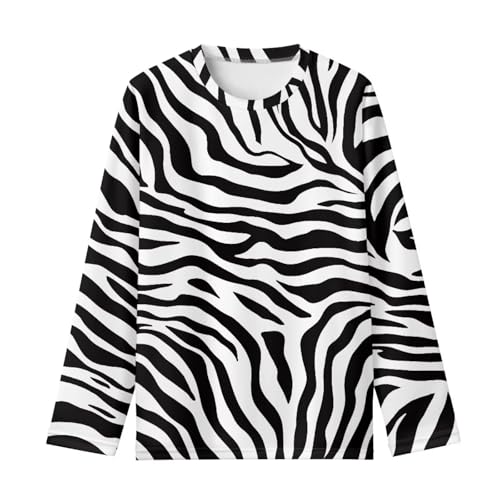 Biyejit Kinder Sweatshirt Pullover Langarm T-Shirt Rundhals Tops Bluse für Alter 3–16 Jahre, Zebra Skin, 13-14 Years von Biyejit