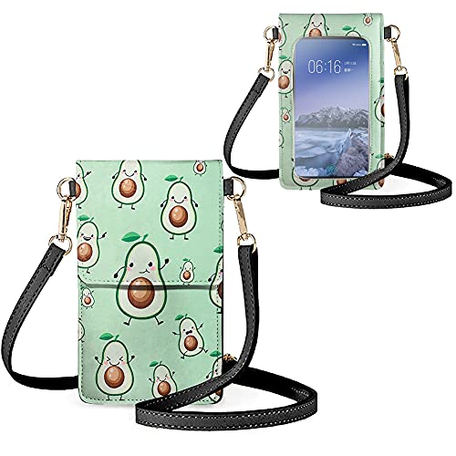 Biyejit Kleine Crossbody-Touchscreen-Handytasche für Damen, Handy-Schultertaschen, Kartenhalter, Geldbörse, Lustige Birne von Biyejit