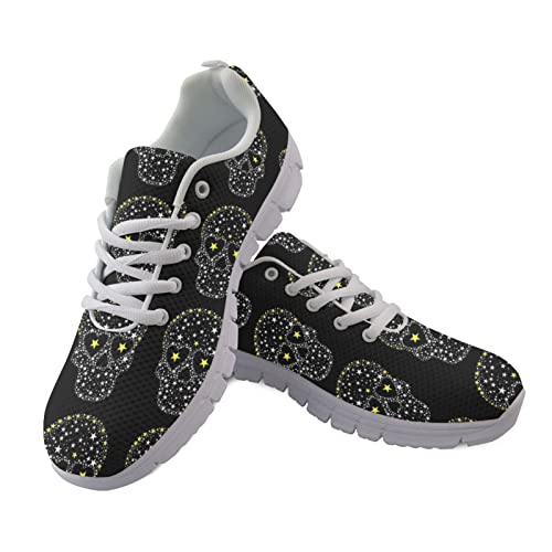 Biyejit Skull Stars Fashion Sneakers Lässige Sportschuhe für Damen Herren Teens Paare von Biyejit