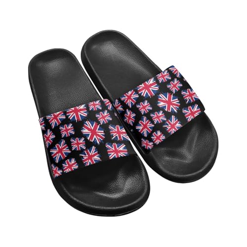 Biyejit Slide Sandal Shoes Slip On Shower Slippers for Indoor Home Garden Bathroom Poolside Outdoor UK 35-45, The Union Jack, 34 EU von Biyejit