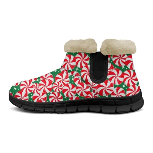 Biyejit Winter-Schneestiefel für Damen, warme Schneeschuhe, flauschige Stiefeletten für den täglichen Gebrauch, Wandern, Outdoor, Größe 36-43, Weihnachten, 35 EU von Biyejit