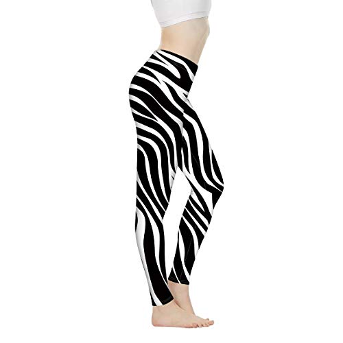 Biyejit Yogahose für Damen, Leggings, mit hohem Taillenbund, Workout-Leggings, Zebramuster, XL von Biyejit