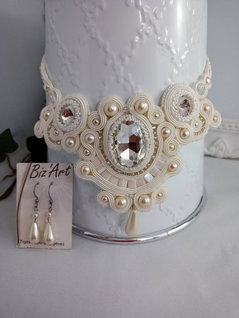 Halskette in Soutache - Kollektion Blancbec Halskette in Soutache - Kollektion Blancbec von BizArtaccessoires