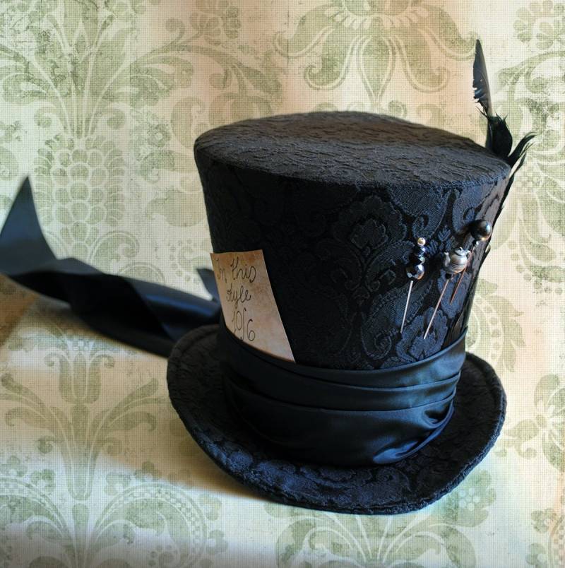 Gothic Mad Hatter Zylinder, Schwarzer Damen Zylinder Mit Zug, Alice Im Wunderland Cosplay Hut Für Frauen, Halloween Kostüm-Made To Order Gothic Mad Hatter Zylinder, Schwarzer Damen Zylinder Mit Zug, Alice Im Wunderland Cosplay Hut Für Frauen, Halloween Kostüm-Made To Order von BizarreNoir