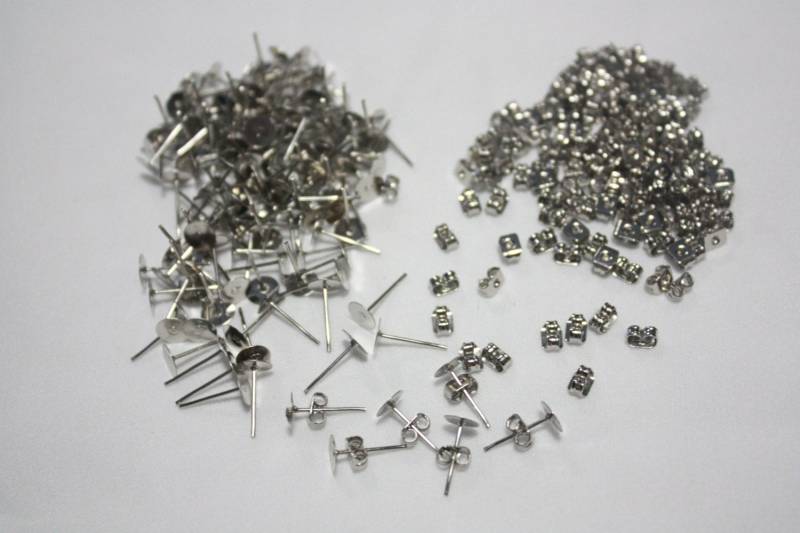 50 Paar | 50 Stifte + Rücken Edelstahl Ohrstecker Ohrringe Metall Schlitzschraubendreher Beiträge Rücken Leer 11mm Diy Versorgung Handwerk Viel von Bizbn