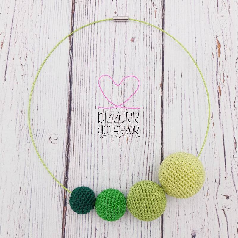 Lime - Girocollo in Acciaio Con Perle All'uncinetto Lime - Girocollo in Acciaio Con Perle All'uncinetto von BizzarriAccessori