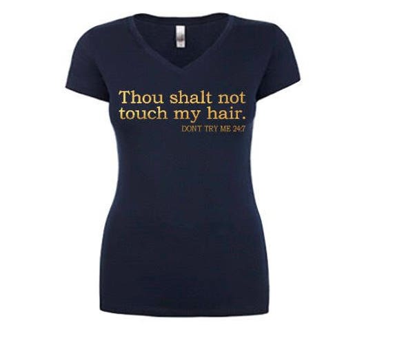 Du Sollst Nicht Meine Haare Berühren, Haare, Schwarze T-Shirt, Natürliche Benutzerdefinierte Große T-Shirt von BizzeBeeingCreative