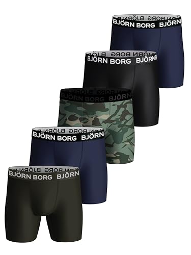 Björn Borg Bjorn Borg Performance Box 5er-Pack, Boxershorts für Herren, Trainings-Boxershorts/Unterwäsche, Multi-Packs erhältlich, M1, Small von Björn Borg