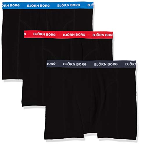 Björn Borg Herren Shorts NOOS Contrast Solids 3p Boxershorts, BlackOne, M (3er Pack) von Björn Borg