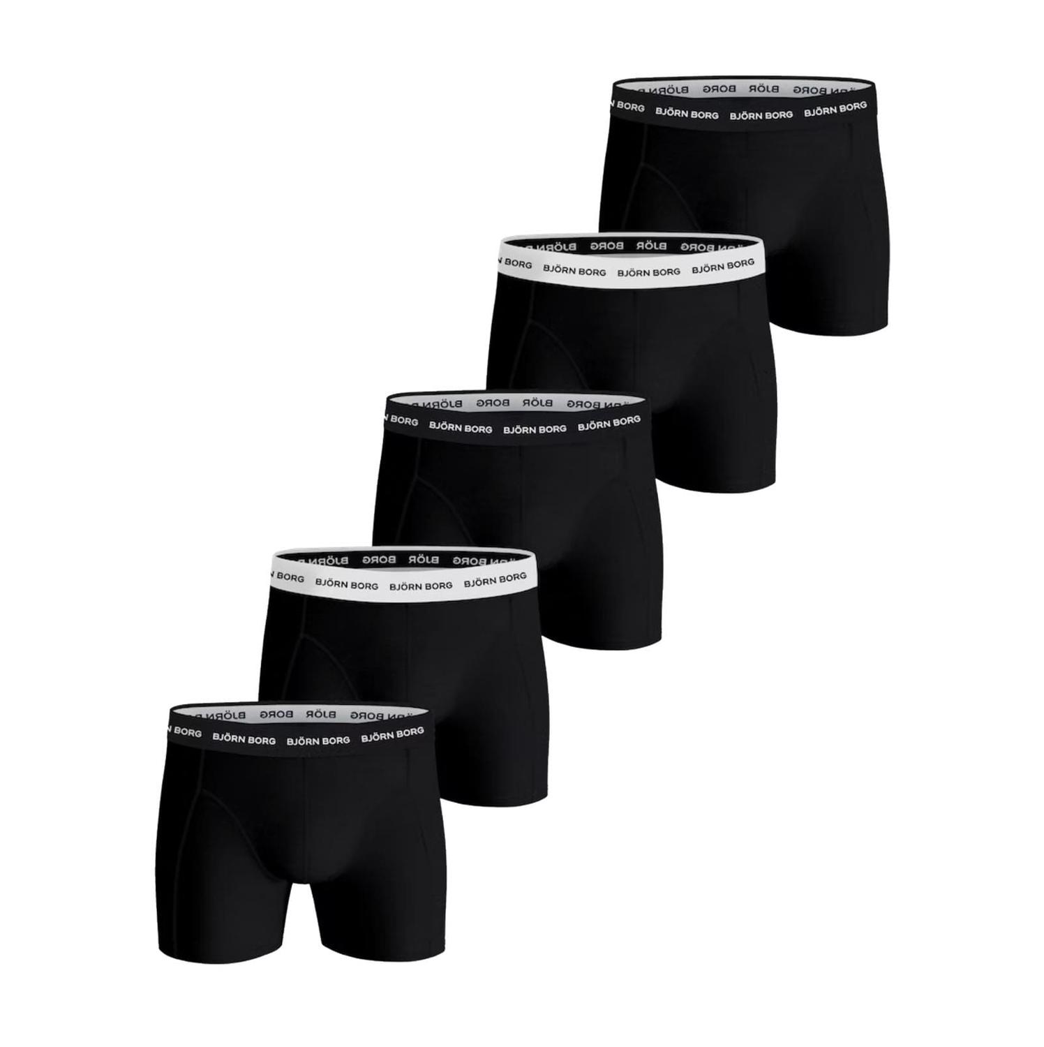 Björn Borg Solid Sammy 5-pack Boxers, Boxershorts in Größe M. Farbe: Black von Björn Borg