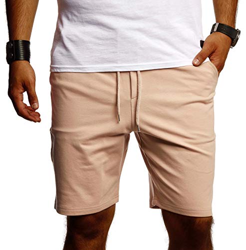 Björn Swensen Herren Kurze Hose Jogginghose Shorts Trainingshose Sporthose Slim Fit Männer Jogging Fitnesshose Fitness-Short für Training Sport Bodybuilding BS2001 XXL Beige von Björn Swensen