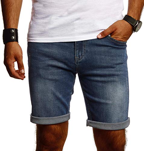 Björn Swensen Herren Shorts Jeans Stretch Kurze Hose für Sommer Slim Fit Basic Kurze Jeanshose für Männer Denim Jungen weiße Freizeithose Cargo Chino Bermuda AMZ9013 Grau W32 von Björn Swensen