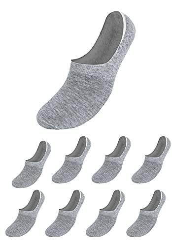 Björn Swensen Sneaker Socken Herren Damen grauen Füßlinge unsichtbare Strümpfe Ballerina Kurzsocken für Sport Freizeit 8er Pack Lange Haltbarkeit hohe Qualität 43-46 von Björn Swensen