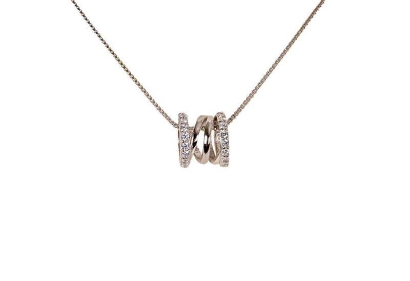 Björn&Schiller Kette mit Anhänger Damenhalskette aus 925er Sterlingsilber inkl. Geschenkverpackung (anspruchsvoller und dynamischer Schmuck von hoher Qualität), „Spirale“ und Zirkonia-Mikrokruste von Björn&schiller