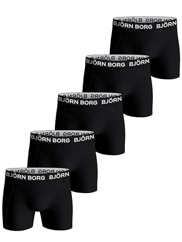 Björn Borg Herren Cotton Stretch Boxer 5p Boxershorts, Schwarz-10000934_mp001, M (5er Pack) von Björn Borg