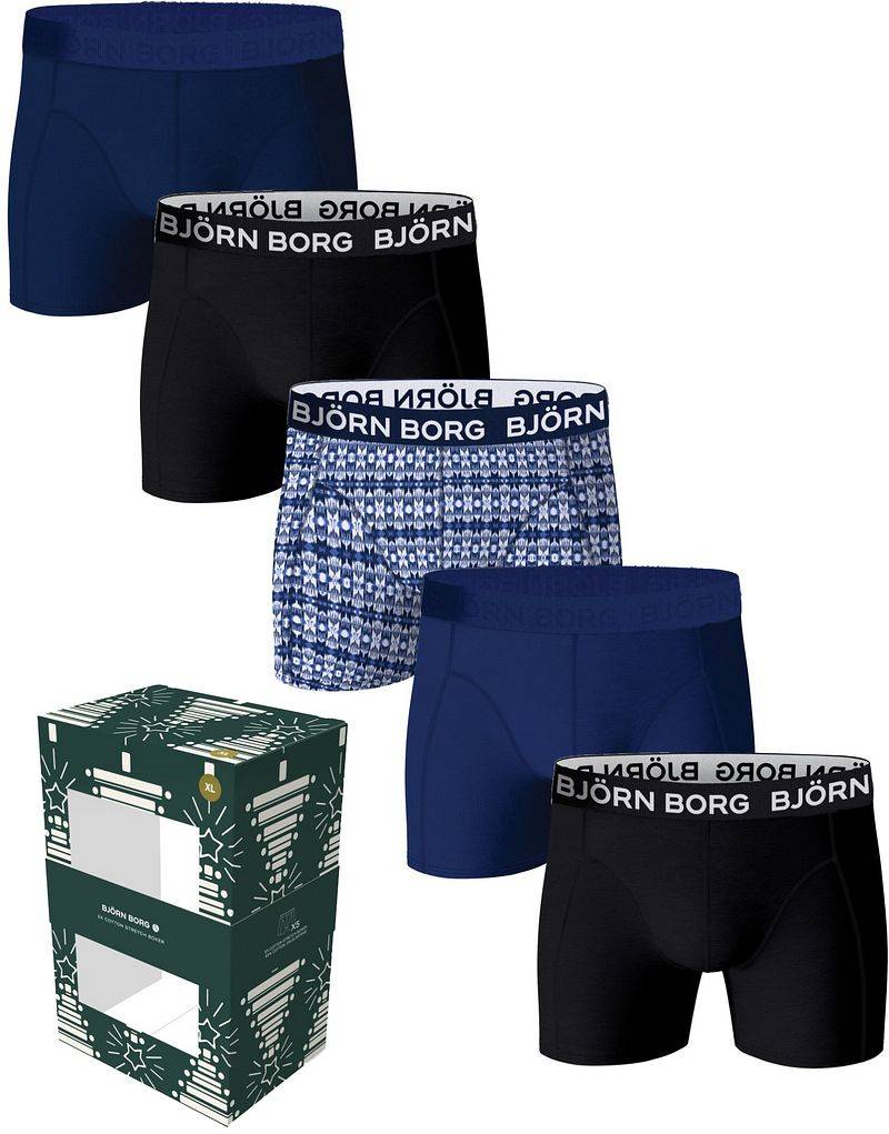 Bjorn Borg Boxers Cotton Stretch 5-Pack Blau - Größe M von Bjorn Borg