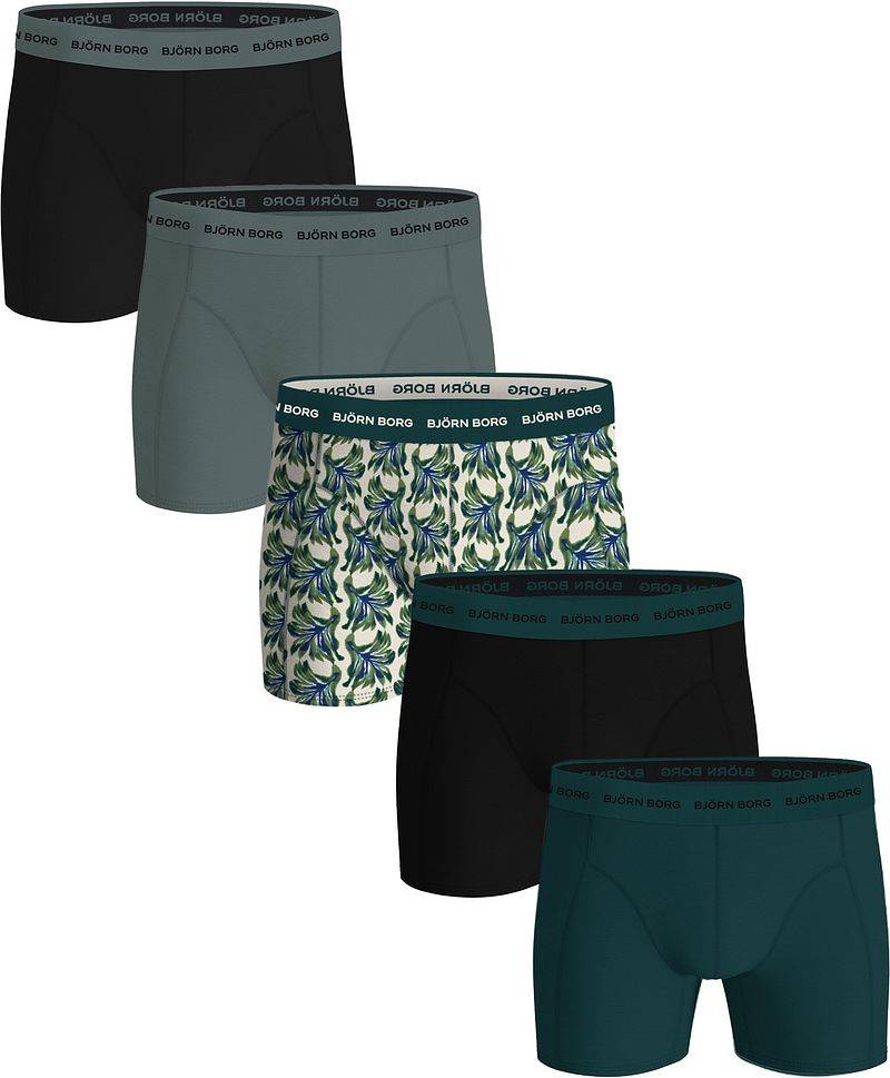 Bjorn Borg Boxers Cotton Stretch 5-Pack Grün - Größe M von Bjorn Borg