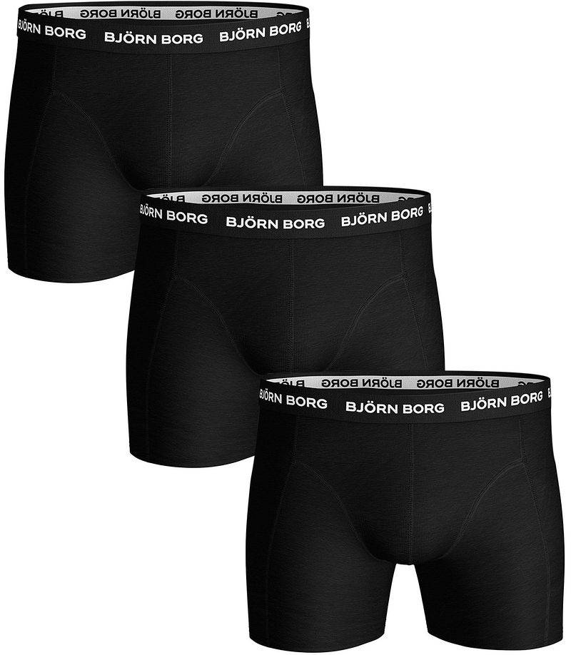 Bjorn Borg Shorts Solid Stretch 3er Pack Black - Größe XXL von Bjorn Borg