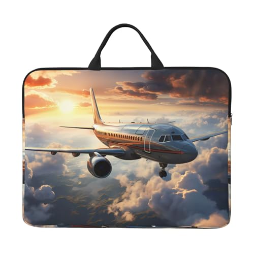 Airplanes Are Soaring Laptoptasche mit stoßfestem Futter und tragbarem Design, geeignet für Business und Alltag, Schwarz, Einheitsgröße von Bjyccar