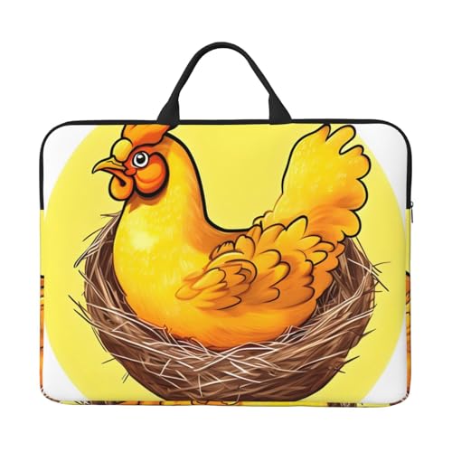 Bird'S Nest Golden Chicken 14-Zoll-Laptop-Tasche mit stoßfestem Futter und tragbarem Design, geeignet für den geschäftlichen und täglichen Gebrauch. von Bjyccar