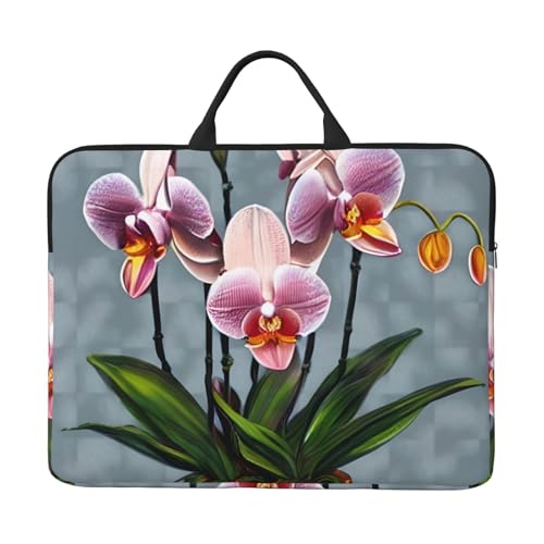 Bjyccar Blooming Orchids Laptoptasche mit stoßfestem Futter und tragbarem Design, geeignet für Business und den täglichen Gebrauch. von Bjyccar