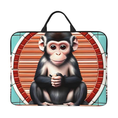 Bjyccar Die Silent Monkey 14-Zoll-Laptop-Tasche mit stoßfestem Futter und tragbarem Design, geeignet für den geschäftlichen und täglichen Gebrauch. von Bjyccar