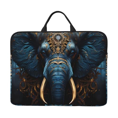 Bjyccar Eerie Elephant 14-Zoll-Laptop-Tasche mit stoßfestem Futter und tragbarem Design, geeignet für Business und Alltag. von Bjyccar