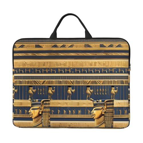 Bjyccar Egyptian Pharaonic Frescoes 14-Zoll-Laptop-Tasche mit stoßfestem Futter und tragbarem Design, geeignet für den geschäftlichen und täglichen Gebrauch. von Bjyccar