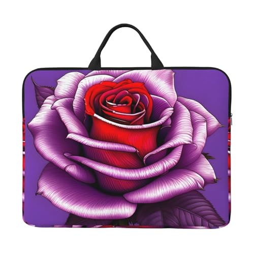 Bjyccar Fuchsia Rose 14-Zoll-Laptop-Tasche mit stoßfestem Futter und tragbarem Design, geeignet für den geschäftlichen und täglichen Gebrauch. von Bjyccar